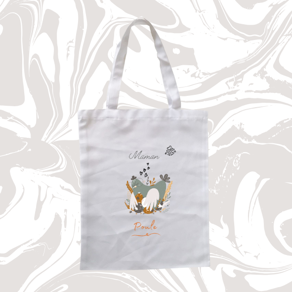 👉 Tote bag "Maman Poule" 🐔 – Sac pratique et affectueux