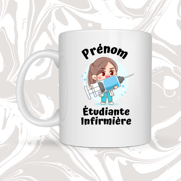 👉 Mug personnalisable – Étudiante Infirmière 💉