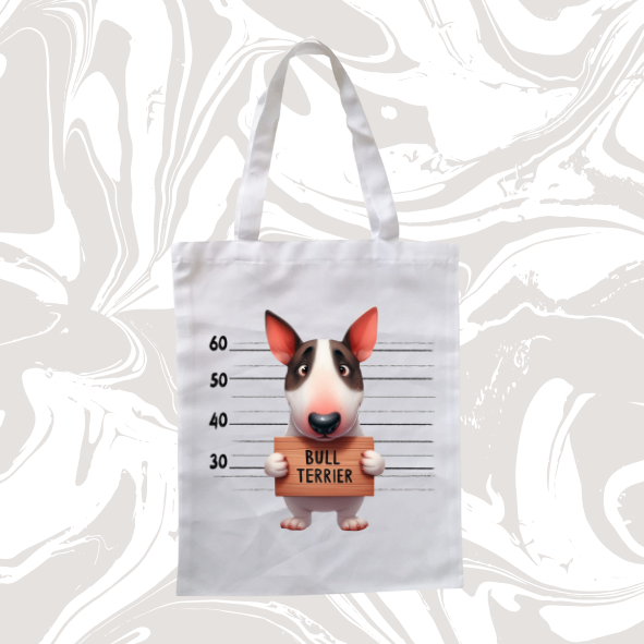 🐾 Tote Bag "Bull Terrier – Mugshot" 🎒