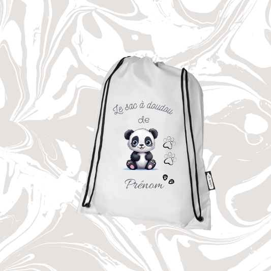 👉 Sac à doudou personnalisable panda 🐼 – avec prénom