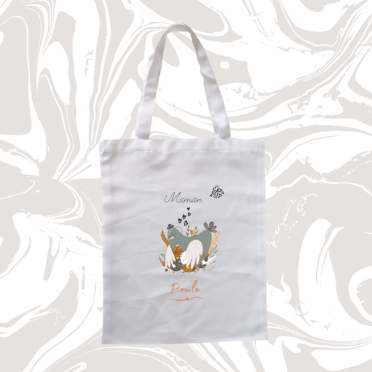 👉 Tote bag "Maman Poule" 🐔 – Sac pratique et affectueux