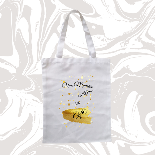 👉 Tote bag – "Une Maman en Or" 💛