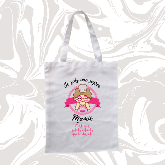 👉 Tote bag – "Super Mamie" 👵💖