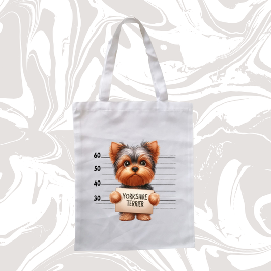 🐾 Tote Bag "Yorkshire Terrier – Mugshot" 🎒