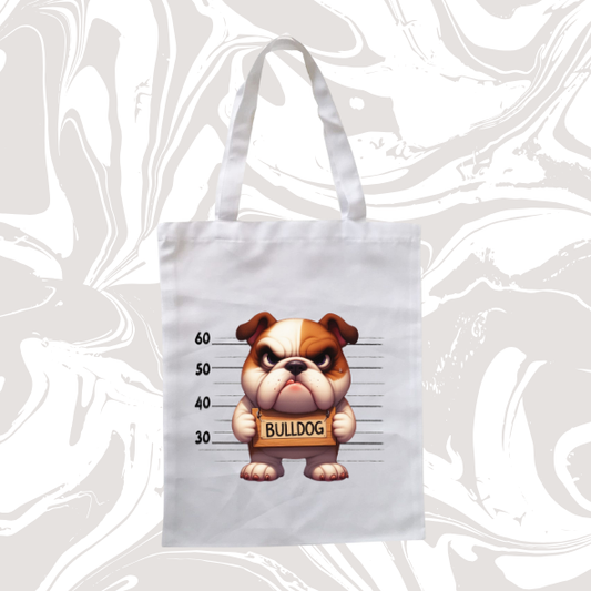 🐶 Tote Bag "Bulldog – Mugshot" 🎒