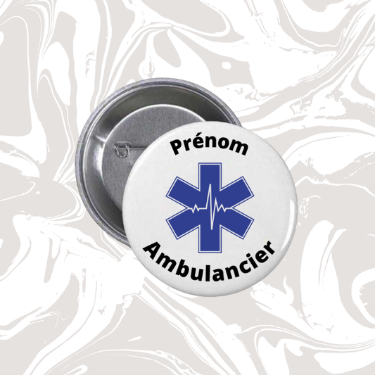 👉 Badge personnalisé Ambulancier – "Prénom" 🚑