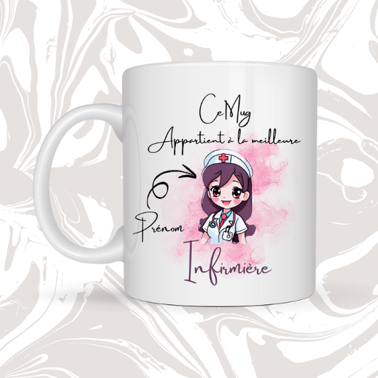 👉 Mug personnalisable – Ce mug appartient à la meilleure Infirmière 👩‍⚕️💖