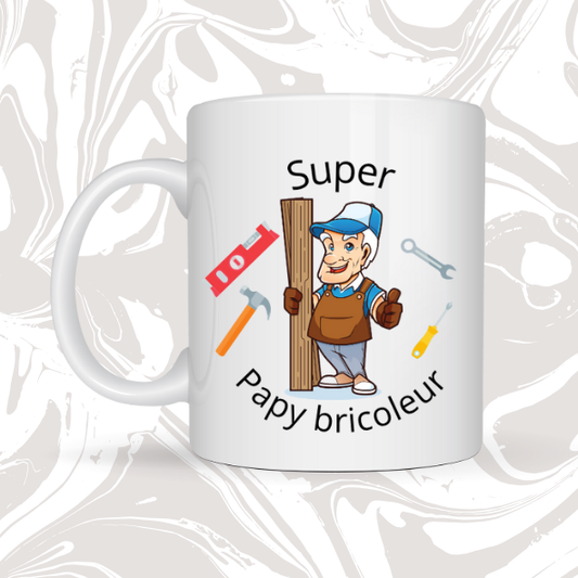 🔨 Mug "Super Papy Bricoleur" – Le roi du bricolage 🪚