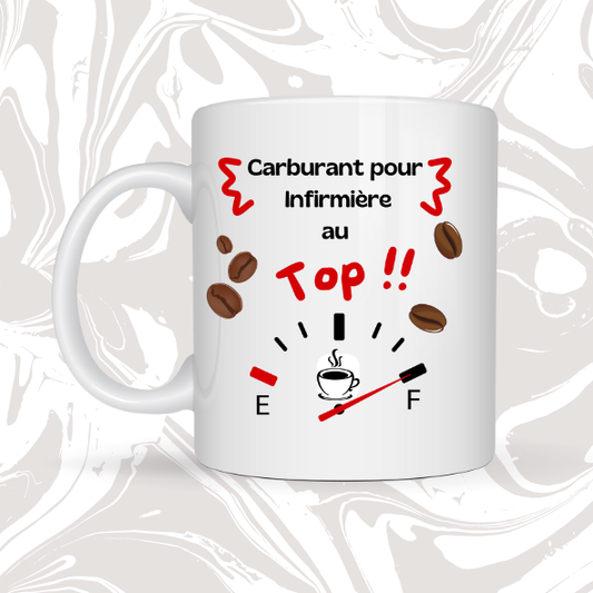 👉 Mug – Carburant pour Infirmière au Top ☕👩‍⚕️