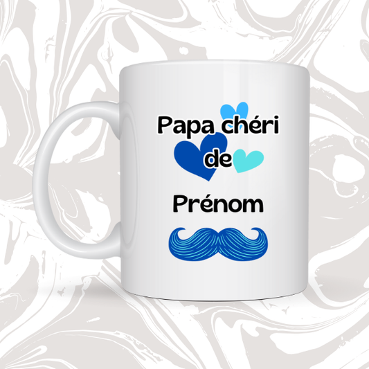 💙 Mug personnalisé "Papa chéri" – Cadeau unique pour papa