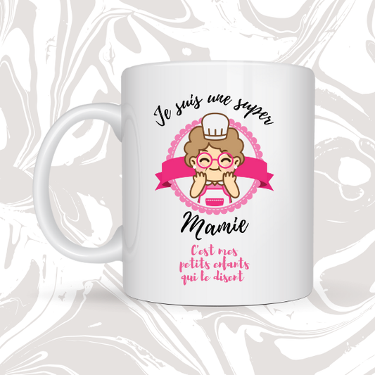 👉 Mug cadeau 🎁 "Super Mamie – C’est mes petits enfants qui le disent"