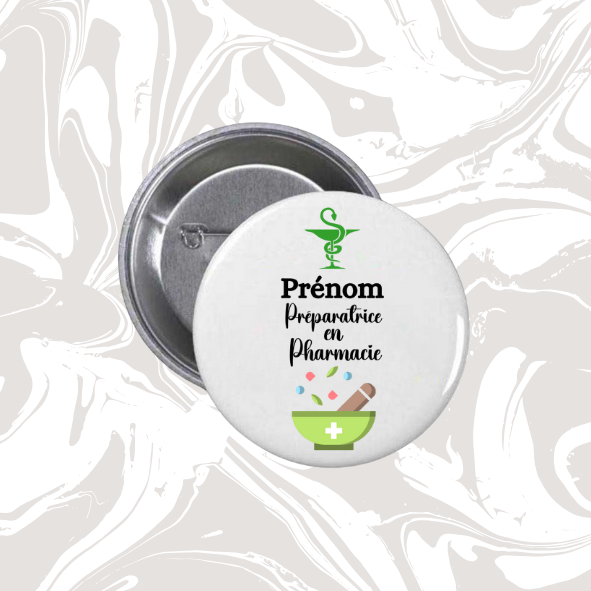 🏷️ Badge personnalisable – Préparatrice en Pharmacie 💊