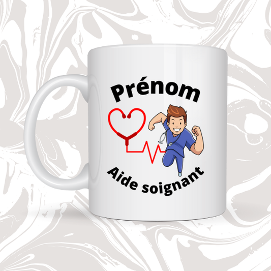 👉 Mug personnalisable – Aide soignant 💙