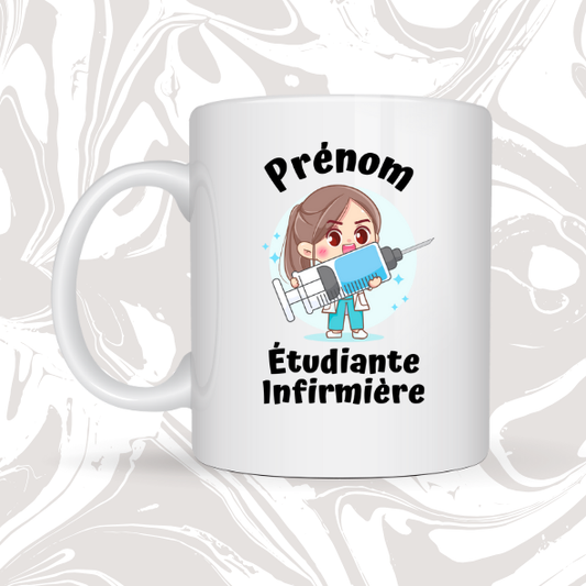 👉 Mug personnalisable – Étudiante Infirmière 💉
