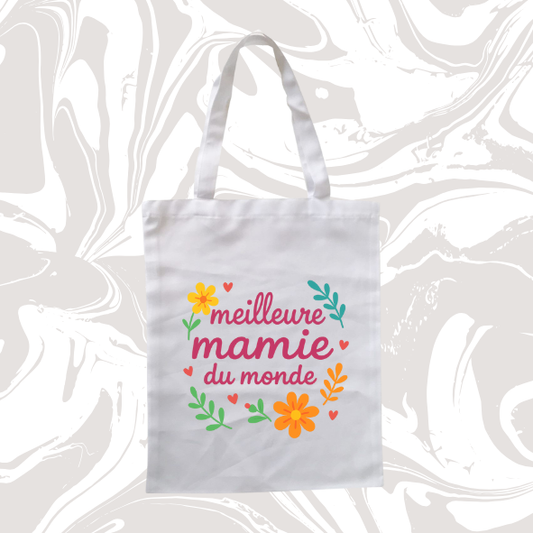 👜 Tote bag "Meilleure mamie du monde" 💕 – Pratique et plein de tendresse