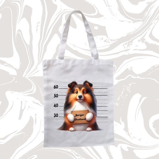 🐕 Tote Bag "Berger Shetland – Mugshot" 🎒