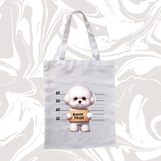 🐶 Tote Bag "Bichon Frisé – Mugshot" 🎒