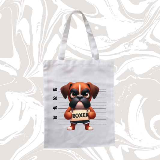 🐾 Tote Bag "Boxer – Mugshot" 🎒